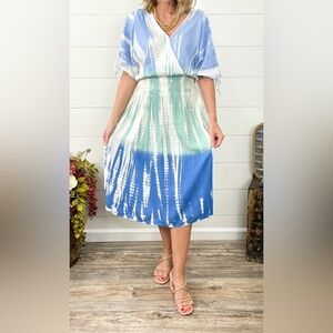 Simply Southern Tie Dye Tie Shoulder Dress
